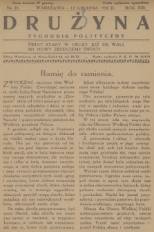Drużyna : tygodnik polityczny. R.13, 1926, nr 25