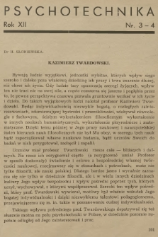 Psychotechnika. R.12, 1938, Zeszyt 3-4
