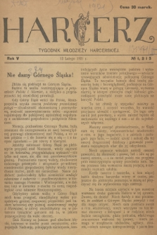 Harcerz : tygodnik młodzieży harcerskiej. R.5, 1921, № 1-2-3