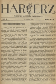 Harcerz : tygodnik młodzieży harcerskiej. R.5, 1921, № 13-14-15