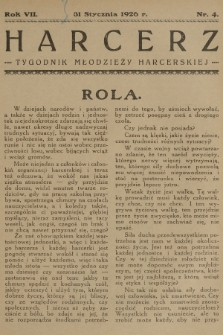Harcerz : tygodnik młodzieży harcerskiej. R.7, 1926, nr 4