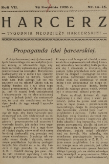 Harcerz : tygodnik młodzieży harcerskiej. R.7, 1926, nr 14-15