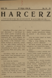 Harcerz : tygodnik młodzieży harcerskiej. R.7, 1926, nr 18-19