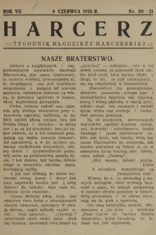 Harcerz : tygodnik młodzieży harcerskiej. R.7, 1926, nr 20-21