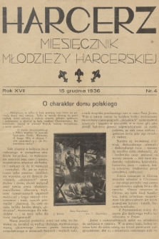 Harcerz : tygodnik młodzieży harcerskiej. R.17, 1936, nr 4
