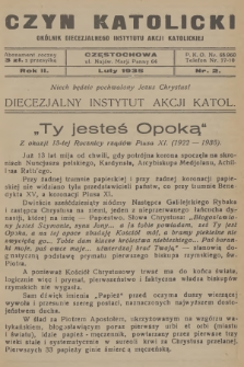 Czyn Katolicki : okólnik Diecezjalnego Instytutu Akcji Katolickiej. R.2, 1935, nr 2