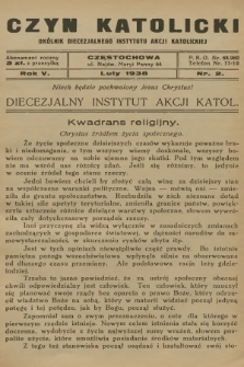 Czyn Katolicki : okólnik Diecezjalnego Instytutu Akcji Katolickiej. R.5, 1938, nr 2