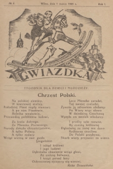 Gwiazdka : tygodnik dla dzieci i młodzieży. R.1, 1925, № 6