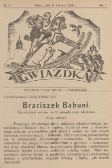 Gwiazdka : tygodnik dla dzieci i młodzieży. R.1, 1925, № 21