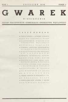 Gwarek : organ pracowników Rybnickiego Gwarectwa Węglowego. R.1 1938, nr 4