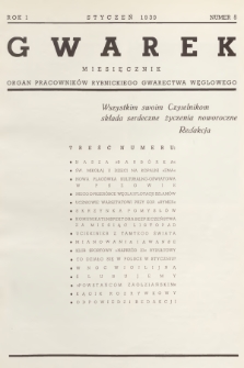 Gwarek : organ pracowników Rybnickiego Gwarectwa Węglowego. R.1 1939, nr 5