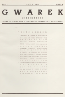 Gwarek : organ pracowników Rybnickiego Gwarectwa Węglowego. R.1 1939, nr 6