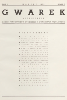 Gwarek : organ pracowników Rybnickiego Gwarectwa Węglowego. R.1 1939, nr 7