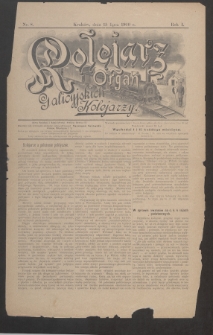 Kolejarz : organ Galicyjskich Kolejarzy. 1900, nr 8