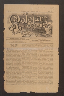 Kolejarz : organ Galicyjskich Kolejarzy. 1901, nr 1