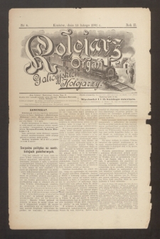 Kolejarz : organ Galicyjskich Kolejarzy. 1901, nr 4