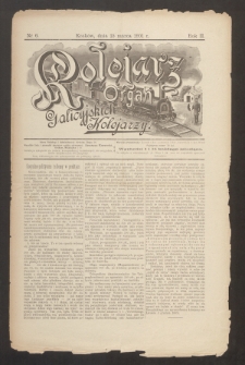 Kolejarz : organ Galicyjskich Kolejarzy. 1901, nr 6