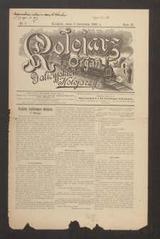 Kolejarz : organ Galicyjskich Kolejarzy. 1901, nr 7