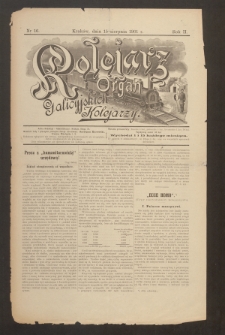 Kolejarz : organ Galicyjskich Kolejarzy. 1901, nr 16