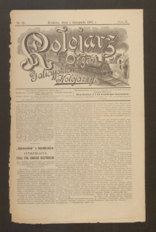 Kolejarz : organ Galicyjskich Kolejarzy. 1901, nr 21