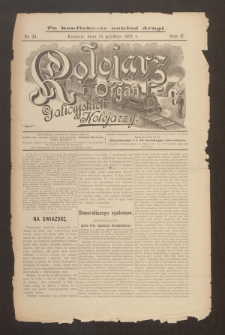 Kolejarz : organ Galicyjskich Kolejarzy. 1901, nr 24 (po konfiskacie nakład drugi)