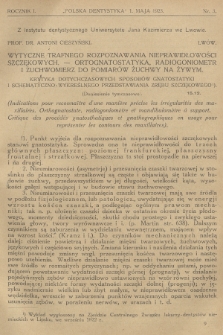 Polska Dentystyka. R.1, 1923, nr 3