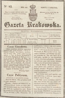 Gazeta Krakowska. 1835, nr 83