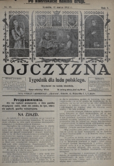 Ojczyzna : tygodnik dla ludu polskiego. 1912, nr 12 (po konfiskacie nakład drugi)