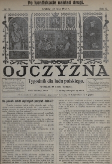 Ojczyzna : tygodnik dla ludu polskiego. 1912, nr 31 (po konfiskacie nakład drugi)