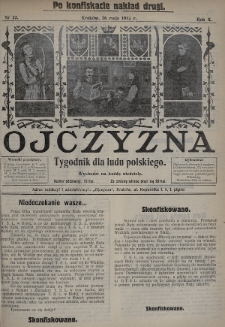 Ojczyzna : tygodnik dla ludu polskiego. 1912, nr 22 (po konfiskacie nakład drugi)