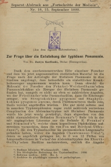 Zur Frage über die Entstehung der typhösen Pneumonie