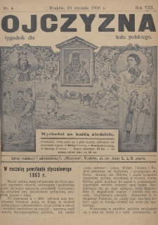 Ojczyzna : tygodnik dla ludu polskiego. 1910, nr 4