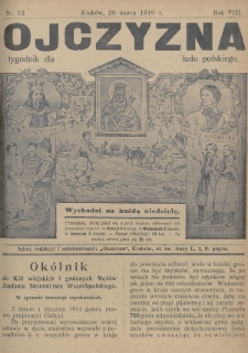 Ojczyzna : tygodnik dla ludu polskiego. 1910, nr 12