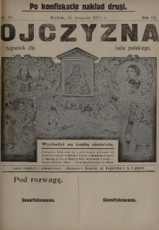 Ojczyzna : tygodnik dla ludu polskiego. 1911, nr 48 (po konfiskacie nakład drugi)