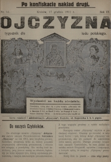 Ojczyzna : tygodnik dla ludu polskiego. 1911, nr 51 (po konfiskacie nakład drugi)