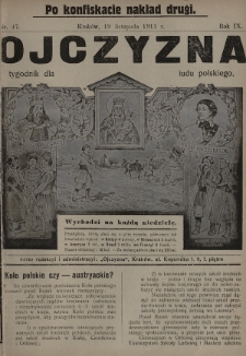 Ojczyzna : tygodnik dla ludu polskiego. 1911, nr 47 (po konfiskacie nakład drugi)