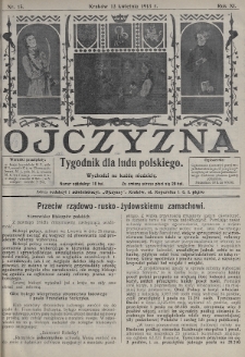 Ojczyzna : tygodnik dla ludu polskiego. 1913, nr 15