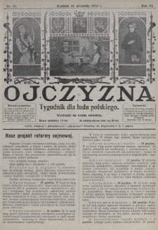 Ojczyzna : tygodnik dla ludu polskiego. 1913, nr 37