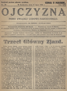 Ojczyzna : pismo Związku Ludowo-Narodowego. 1921, nr 29