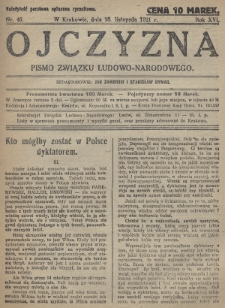 Ojczyzna : pismo Związku Ludowo-Narodowego. 1921, nr 46