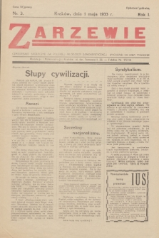 Zarzewie : czasopismo społeczne Związku Polskiej Młodzieży Demokratycznej. R.1, 1933, nr 3