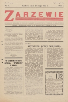 Zarzewie : czasopismo społeczne Związku Polskiej Młodzieży Demokratycznej. R.1, 1933, nr 4