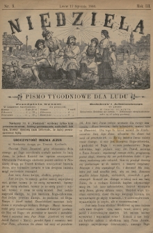 Niedziela : pismo tygodniowe dla ludu. 1886, nr 3