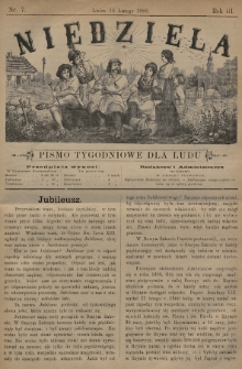 Niedziela : pismo tygodniowe dla ludu. 1886, nr 7