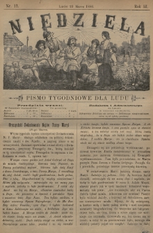 Niedziela : pismo tygodniowe dla ludu. 1886, nr 12