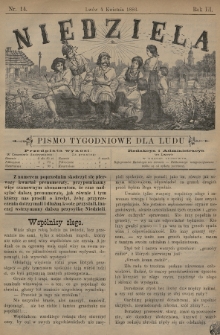 Niedziela : pismo tygodniowe dla ludu. 1886, nr 14