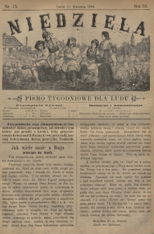Niedziela : pismo tygodniowe dla ludu. 1886, nr 15