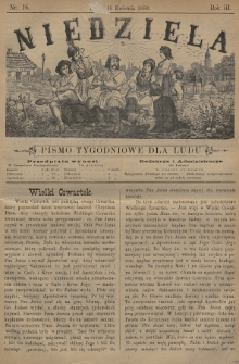 Niedziela : pismo tygodniowe dla ludu. 1886, nr 16
