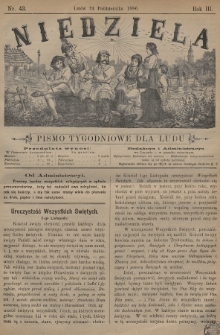 Niedziela : pismo tygodniowe dla ludu. 1886, nr 43