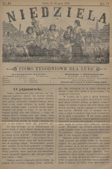 Niedziela : pismo tygodniowe dla ludu. 1887, nr 34